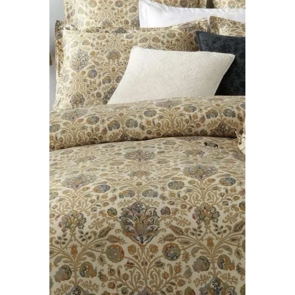 Vintage Ralph Lauren Marrakesh Rug King Size Duvet Comforter Cover Beige Sateen